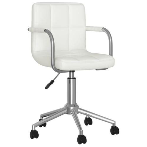 vidaXL Eetkamerstoel draaibaar kunstleer wit, Huis en Inrichting, Stoelen, Wit, Nieuw, Verzenden