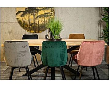 Eettafel acaciahout met 6 stoelen | 200x100 cm