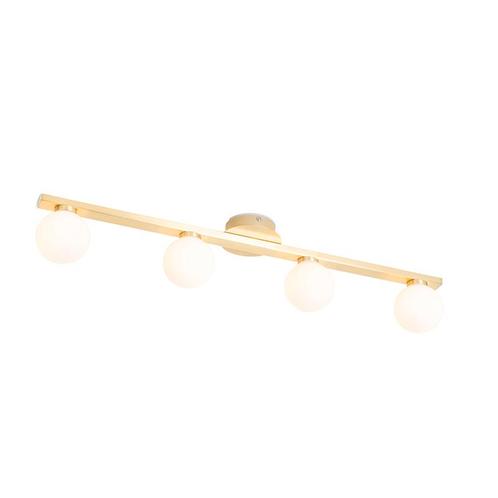 Moderne plafondlamp messing IP44 4-lichts - Cederic, Tuin en Terras, Buitenverlichting, Nieuw, Minder dan 50 watt, Overige materialen