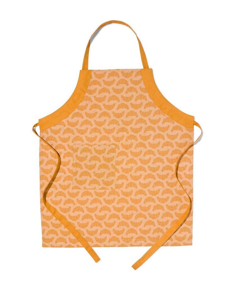 HEMA Keukenschort - chambray katoen - okergeel croissant, Huis en Inrichting, Keuken | Textiel, Nieuw, Verzenden