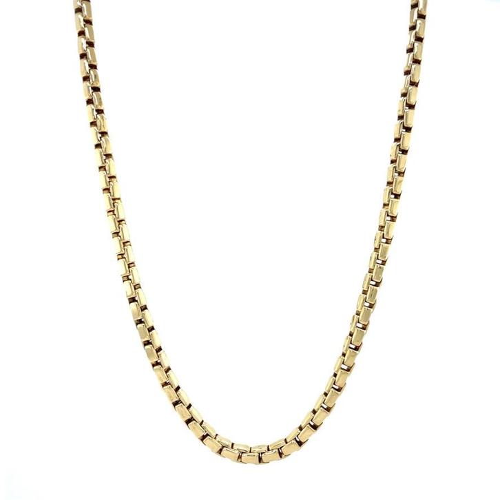 Geelgouden choker fantasie 44 cm 14 karaat, Sieraden, Tassen en Uiterlijk, Kettingen, Goud, Zo goed als nieuw, Goud, Verzenden