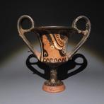 Oud-Grieks Keramiek Kantharos. 3e eeuw v.Chr. 16,6 cm hoog.