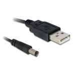 USB-A (m) - DC plug 5,5 x 2,1mm (m) kabel / zwart, Computers en Software, Pc- en Netwerkkabels, Nieuw, Ophalen of Verzenden