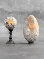 Geen minimumprijs - Prachtig paar gele Maligano Jasper. Bol-