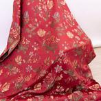 Weefsel Broccato (Lampasso) Italiaans - Bordeauxrood Zijde –