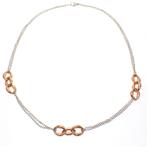 Bicolor gouden collier; Anker schakel | 45 cm (witgoud), Sieraden, Tassen en Uiterlijk, Kettingen, Ophalen of Verzenden, Gebruikt