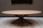 Tafel Ovaal Eikenhout  Matrix Hout  280x115, Huis en Inrichting, Nieuw