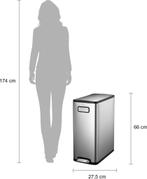 EKO - Ecofly pedaalemmer 45 liter - Stainless steel Plastic, Verzenden, Zo goed als nieuw
