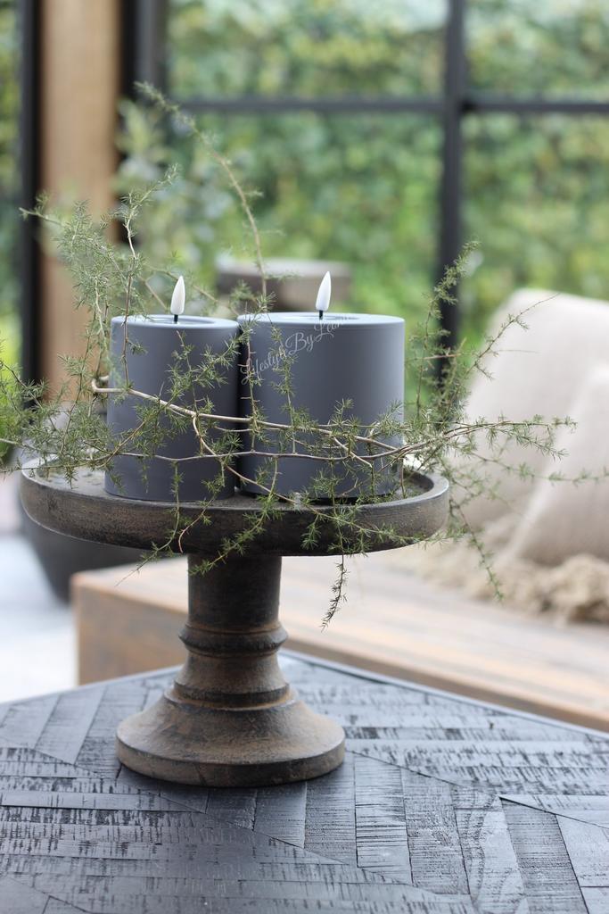 Outdoor LED kaars Grey 7,5 x 10 cm, Huis en Inrichting, Woonaccessoires | Kandelaars en Kaarsen, Nieuw, Ophalen of Verzenden