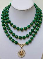 Malaquita (12 mm), zeer groot, met Vrgin Lourdes