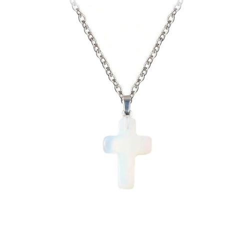 Fako Bijoux® - Ketting - Kruisje Mini - Bergkristal -, Sieraden, Tassen en Uiterlijk, Kettingen, Verzenden