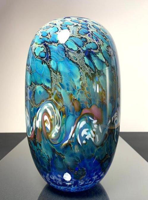Maxence Parot - Vaas - Unieke vaas van cobalt en opalines,, Antiek en Kunst, Kunst | Designobjecten