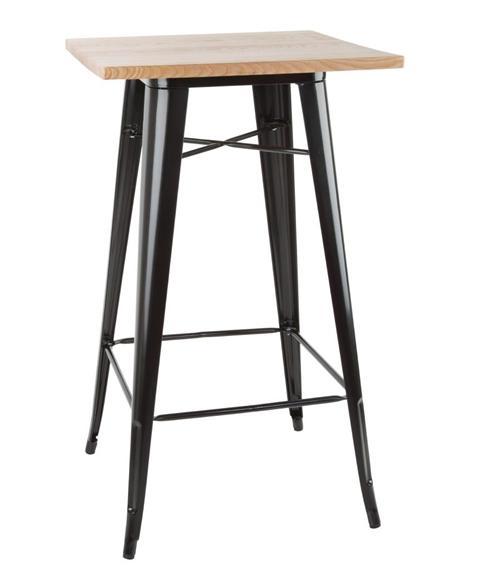 Bistro Bartafel | Zwart met Houten Blad | 104(h)x60x60cm, Zakelijke goederen, Horeca | Keukenapparatuur, Verzenden