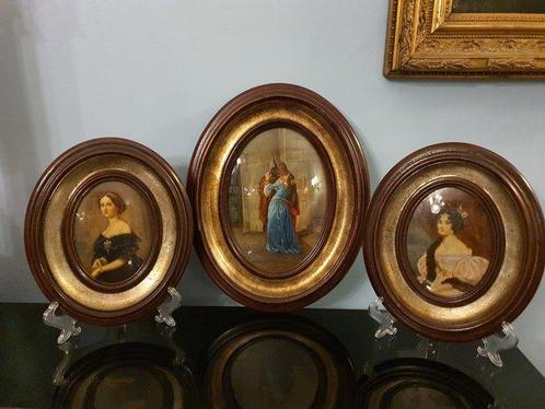 Europese school (XX) - Trittico di Miniature, Antiek en Kunst, Kunst | Schilderijen | Klassiek