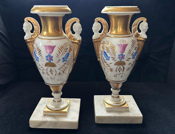Vaas (2) - Porselein - Empire-stijl Vieux Paris, Antiek en Kunst, Antiek | Glas en Kristal
