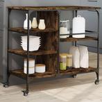 vidaXL Keukentrolley 100x45x89,5 cm bewerkt hout gerookt, Verzenden, Nieuw