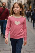 Roze meisjes sweater met hart en goudkleurige knopen|NIEUW, Ophalen of Verzenden, Nieuw, Meisje
