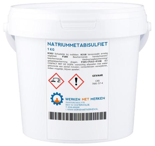 Wmm Chemie Natriummetabisulfiet foodgrade 1,5 kg, emmer, Doe-het-zelf en Verbouw, Overige Doe-het-zelf en Verbouw, Nieuw, Verzenden