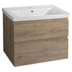 Aqualine Altair Wastafelmeubel 77,5x60x45cm, eiken emporio, Ophalen of Verzenden, Nieuw