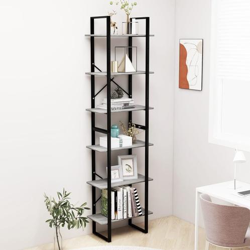vidaXL Opbergrek 60x30x210 cm bewerkt hout betongrijs, Huis en Inrichting, Kasten | Boekenkasten, 25 tot 50 cm, Nieuw, Overige houtsoorten
