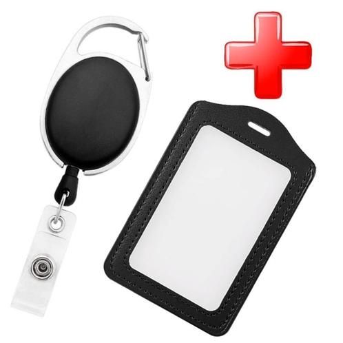 Fako Bijoux® - Badgehouder PU Leder Verticaal +, Verzamelen, Sleutelhangers, Verzenden