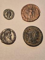 Romeinse Rijk. Lot of 4 Æ Coins 4th - 5th century AD. Incl.:, Postzegels en Munten