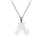 Fako Bijoux® - Ketting - Stainless Steel - Sterretjes Trio -, Sieraden, Tassen en Uiterlijk, Kettingen, Verzenden, Nieuw