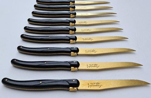 Laguiole - 12x Steak Knives - Gold - style de -, Antiek en Kunst, Antiek | Keukenbenodigdheden