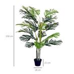 TRUUSK Kunstpalm 150cm Grote Kunstplant Met 19 Palmbladeren, Verzenden, Nieuw