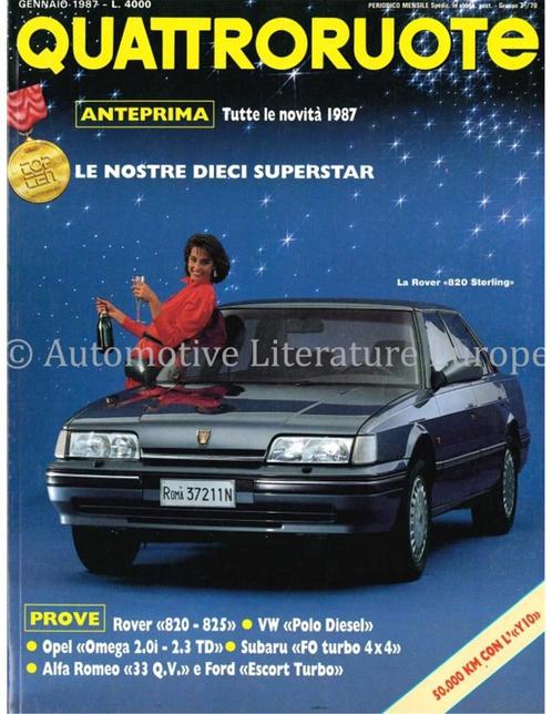 1987 QUATTRORUOTE MAGAZINE 375 ITALIAANS, Boeken, Auto's | Folders en Tijdschriften