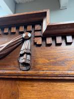 deels uitneembaar antiek eiken kabinet servieskast met lades, Antiek en Kunst, Ophalen of Verzenden
