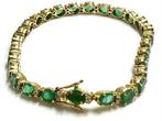 Armband - 18 karaat Geel goud - 8.40ct. tw. Smaragd -, Sieraden, Tassen en Uiterlijk, Armbanden, Nieuw