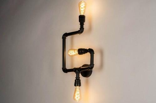 Rietveld Wandlampen - Zwart - Metaal, Gunmetal (oldmetal), Huis en Inrichting, Lampen | Wandlampen, Verzenden