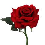 Kunstbloem Rode roos deluxe 31 cm - Kunst rozen, Huis en Inrichting, Kamerplanten, Ophalen of Verzenden
