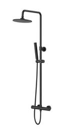 Thermostatische regendouche opbouwset mat zwart 20 cm, Ophalen of Verzenden, Nieuw, Douche