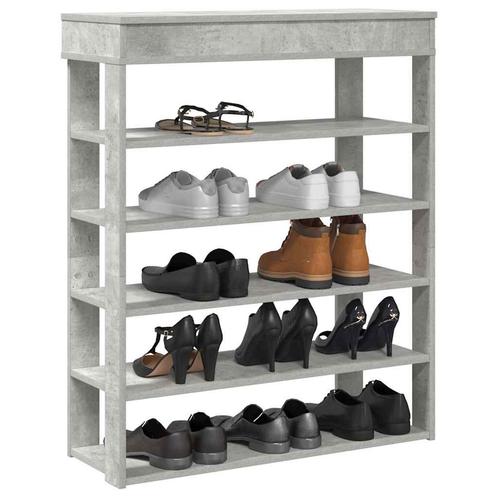 vidaXL Schoenenrek 80x30x98 cm bewerkt hout betongrijs, Huis en Inrichting, Kasten | Schoenenrekken, Nieuw, Verzenden