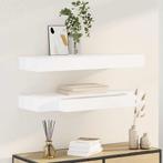 vidaXL Wandplanken zwevend met lades 2 st 80 cm wit, Huis en Inrichting, Woonaccessoires | Wandplanken en Boekenplanken, Verzenden