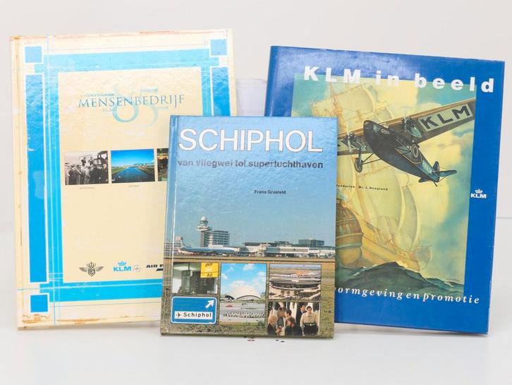 Set van 3 boeken over KLM en luchthaven Schiphol - Hardco..., Hobby en Vrije tijd, Modelbouw | Overige, Gebruikt, Ophalen of Verzenden