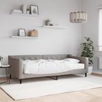 vidaXL Slaapbank met matras 90x200 cm stof taupe, Huis en Inrichting, 90 cm, Eenpersoons, Verzenden, Nieuw