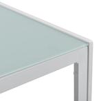 Glazen tuintafel klein metalen frame 35x100x50 cm wit, Verzenden, Nieuw