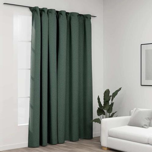 vidaXL Gordijn linnen-look verduisterend met haken 290x245, Huis en Inrichting, Stoffering | Gordijnen en Lamellen, Groen, Nieuw