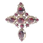 Hanger - 18 karaat Geel goud - Garnet Cross, Rijk 1810