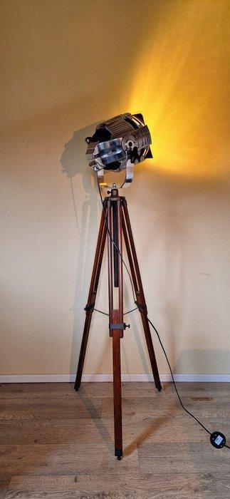 Theaterlamp - Aluminium, Messing, Hout, Metaal, Glas, Antiek en Kunst, Antiek | Wandborden en Tegels