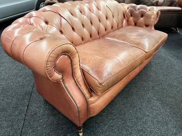 Vintage Chesterfield !! Leren 3 zits Chesterfield Bank beschikbaar voor biedingen