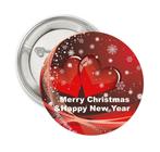 Button of magneet Winterfun Merry Christmas & Happy New Year, Diversen, Verzenden, Nieuw