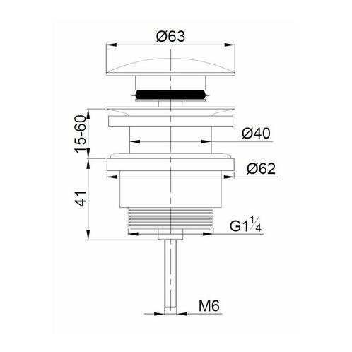 Clickwaste Afvoerplug BWS Karsten 5/4 Glans Wit, Doe-het-zelf en Verbouw, Sanitair, Ophalen of Verzenden