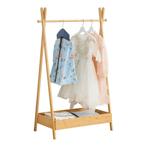 [en.casa] Kledingrek Sola 126x73x42 cm bamboe houtkleurig, Huis en Inrichting, Kasten | Kledingkasten, Verzenden, Nieuw
