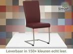 Leren eetkamerstoel Dry - Toledo Bordeaux (donkerrood) -, Huis en Inrichting, Stoelen, Nieuw, Leer, Ophalen of Verzenden, Rood