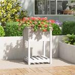 vidaXL Plantenbak met schap 54x54x81 cm massief grenenhout, Verzenden, Minder dan 60 cm, Nieuw, 60 cm of meer