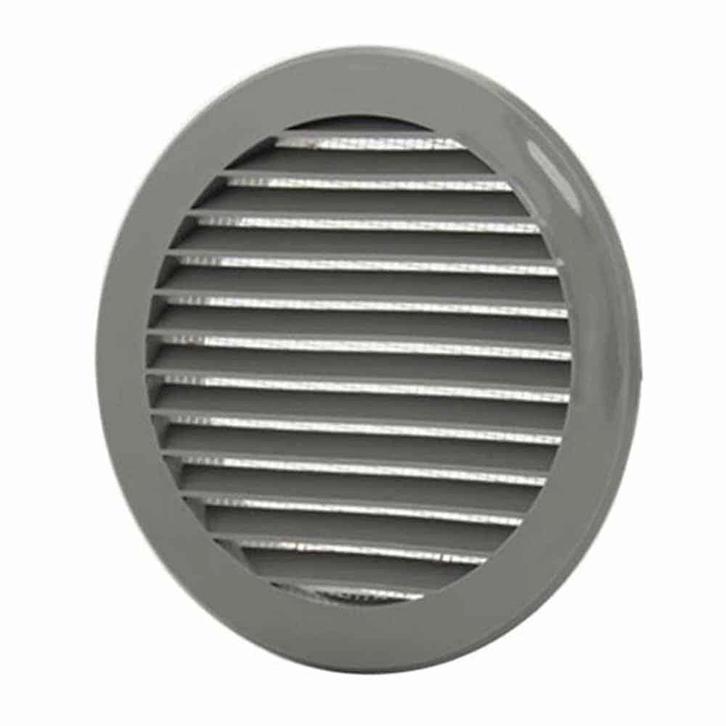 Europlast kunststof schoepenrooster rond grijs Ø 100mm –, Doe-het-zelf en Verbouw, Ventilatie en Afzuiging, Ophalen of Verzenden